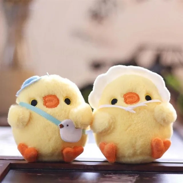 1pc Cute Little Yellow Chicken Pendant Plush Toy Doll Net Red Chick Mini Bag Pendant Keychain Doll Plush Toy Doll 1