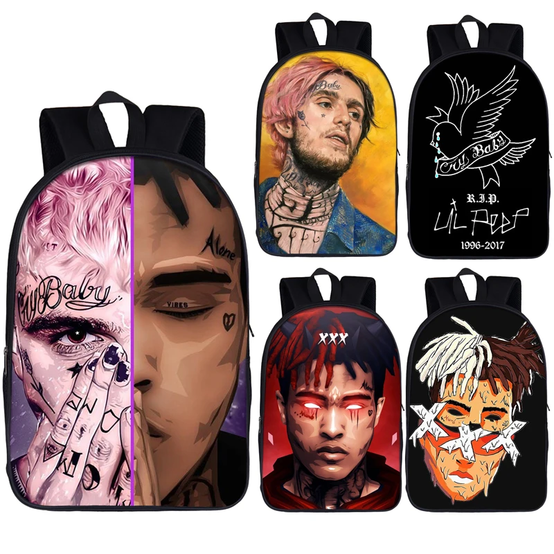 Рэпер Lil Peep / Xxxtentacion рюкзак для женщин и мужчин в стиле хип хоп студентов школьные