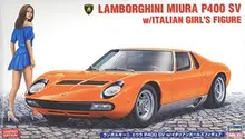  Hasegawa Plastic Assembly Car Model 1/24 Scale Lamborghini Miura P400 SV and Italian Adult Collection DIY Assembly Kit 20423 