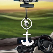 Автомобильный орнамент, подвеска в виде якоря, пирата, якоря, ретро, Череп, авто интерьер, зеркало заднего вида, украшение, автомобильный брелок, аксессуары
