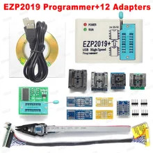 Новейший EZP2019 высокоскоростной USB SPI программатор+ 12 адаптеров Поддержка 24 25 93 EEPROM 25 флэш-чип биос