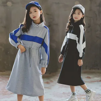 

Teenage Kids Dresses for Girls Sport Dress for Girls Princess Costume Long Sleeve Striped Dress Child Age 13 15 Kids