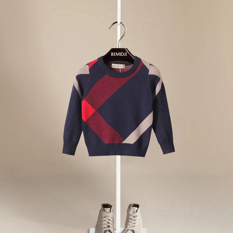 

INS Europe And America Childrenswear Autumn & Winter BOY'S Pattern Knitted Sweater Crew Neck Pullover Knitted Jacket