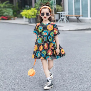 

Girls Funny summer dress 3D Print Costume Children 2020 summer Clothing 3-12 years Kids Clothes Baby dress 7 seconds fish brand