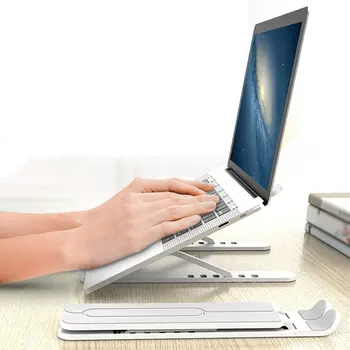 

Adjustable Folding Laptop Stand Non-slip Portable Laptop Holder Height-Adjustable Notebook Heat Dissipation Bracket for iPad