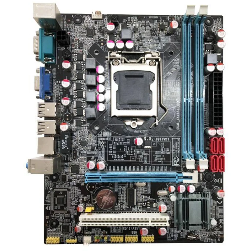 Материнская плата H55 Lga1156 для компьютера Ddr3 поддерживает I3 I5 I7 материнская