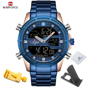 NAVIFORCE Watches for Men Luxury Brand Sport Quartz Wristwatch Waterproof Military Digital Male Clock Steel Relogio Masculino 4