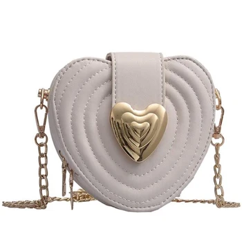 

Sweet Heart-Shaped Bag Fashion Pu Leather Women'S Handbag Mini Shoulder Messenger Bag