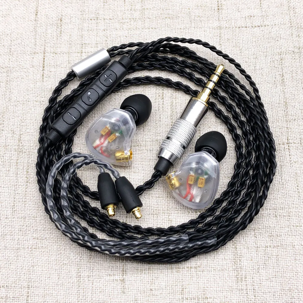 Гибридные наушники Tiandirenhe TD2 1ba + 1DD Knowles 27305 BA Drive HIFI с обновленным кабелем MMCX для