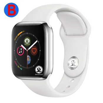 B Smart Watch Series 4 Men Women Bluetooth SmartWatch for Apple iOS iPhone Xiaomi Android Smart Phone (Red Button)
