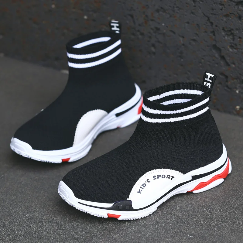 Children Shoes Comfortable Mesh Kids Sneakers Light Socks Child Sports High Top Flying Woven Toddlers Boys Girls | Детская одежда и