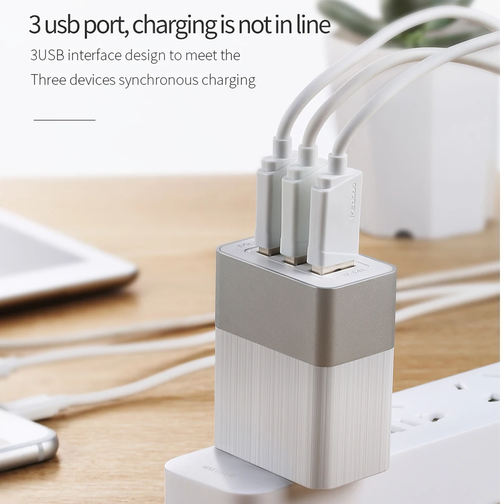 USB зарядное устройство Mcdodo EU/US/UK 3 в 1 Универсальный дорожный мобильный телефон