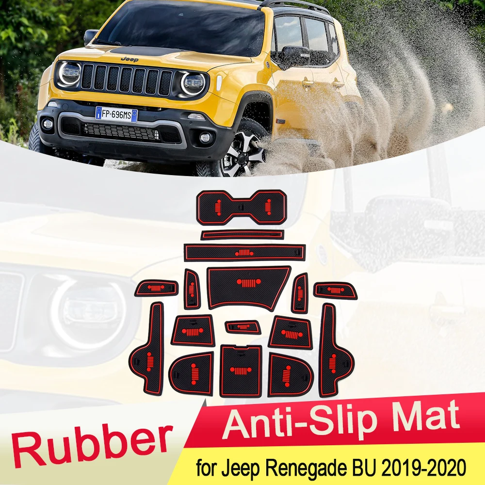 Резиновый противоскользящий коврик для Jeep Renegade модель 2019 2020 подставка под ворота