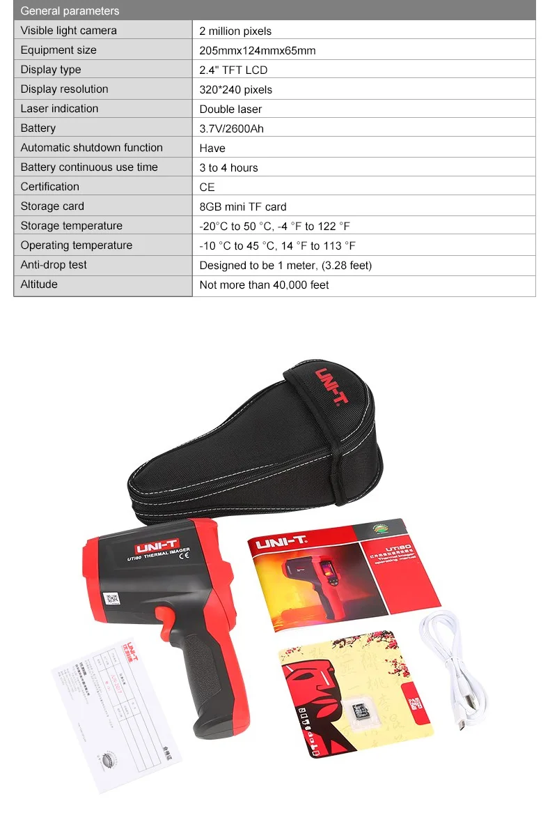  Thermal Imaging Camera Infrared Thermometer Imager -30C to 450C Degree 4800 pixels High Resolution 