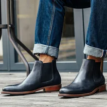 2019 Ankle Boots Men's Fashion High Top Casual Chelsea Boot Shoes Genuine Leather Handmade Vintage Formal Martin Boots 2019 Ankle Boots Men's Fashion High Top Casual Chelsea Boot Shoes Genuine Leather Handmade Vintage Formal Martin Boots