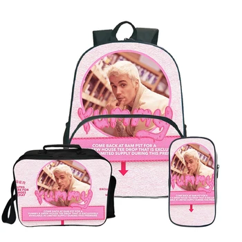 

3Pcs/Sets Justin Bieber Backpacks Bagpack Teenage Print Travel Shoulder Bag Girls Boys Student Cute Pencil Case Funny Schoolbag