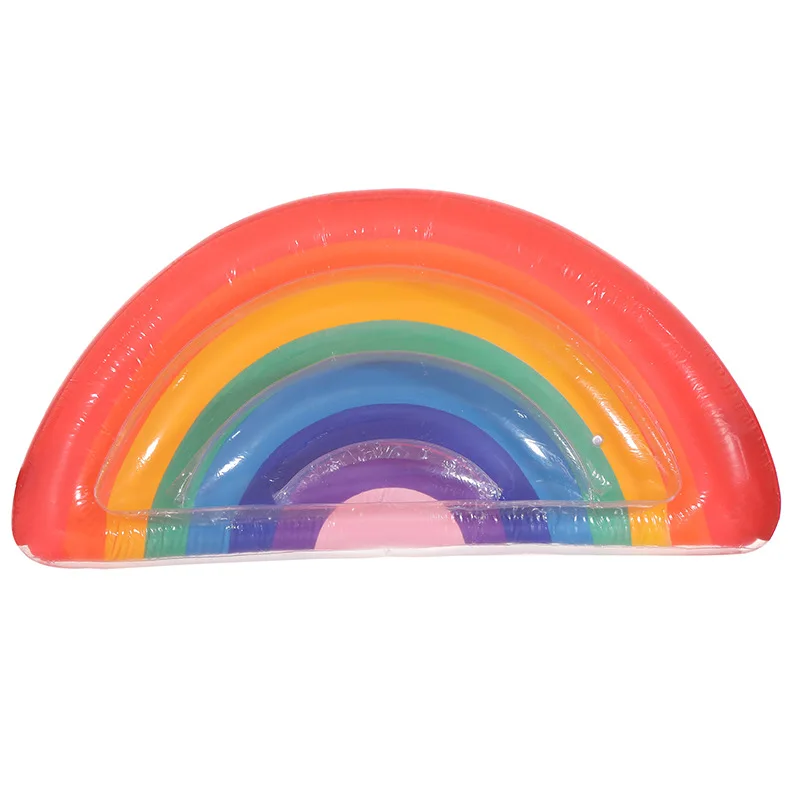 

New Style Semicircle Rainbow Floating Row Water Inflatable Adult Floating Bed Large Swimming Tube Translucent Riding Manufacture