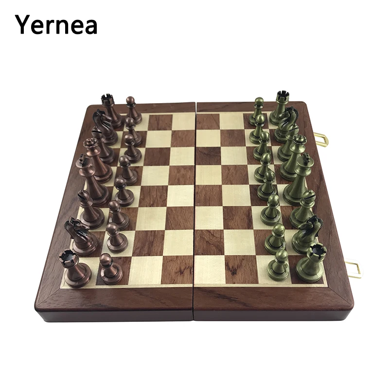 Yernea Interesting Chess Game Classic Chess Pieces Wooden Chessboard Game Set Parent-child gifts Adult Educational