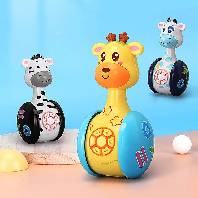 Giraffe Rattles Toys with Music Story Lighting Early Educational Multifunction Tumbler for Baby Birthday Gift for Boys Girls 6