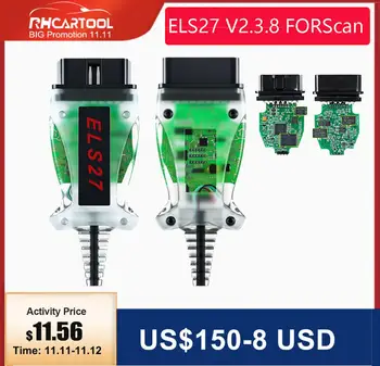 

OBD2 ELS27 FORScan V2.3.8 ELS Green PCB PIC24HJ128GP+FTDI Mircochip Car Diagnostic Tool ELM327&J2534 Pss-Thru For FORD For Mazda