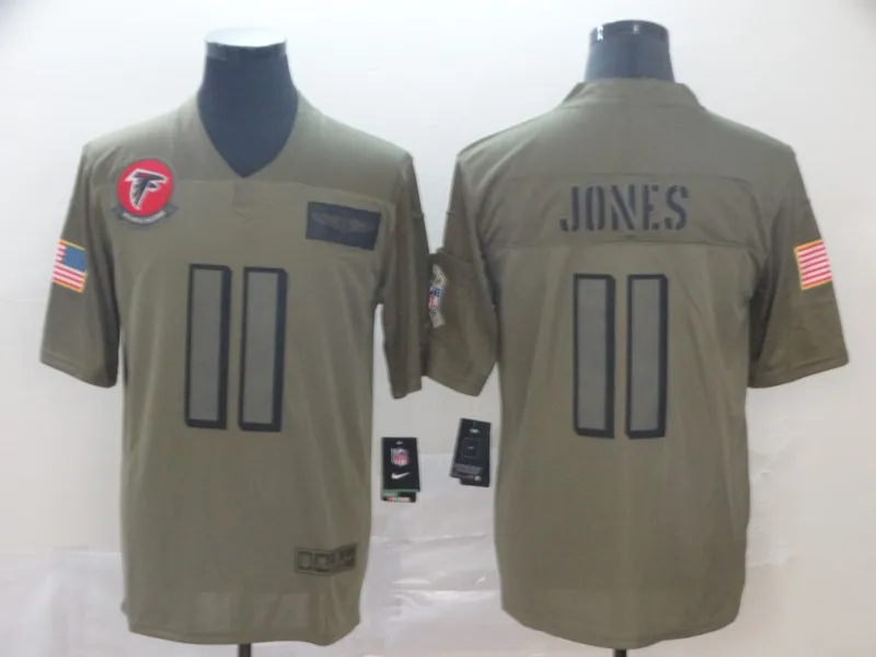 Сшитый для мужчин, Atlanta Matt Ryan Julio Jones Desmond Trufant Devonta Freeman Falcons Green Salute Jersey