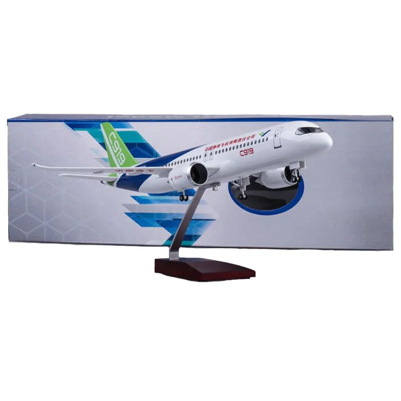 47 см 1/82 Китай коммерческий самолет C919 авиакомпания модель самолета Смола авиарама W шасси и светильник сплав база самолет игрушки подарок