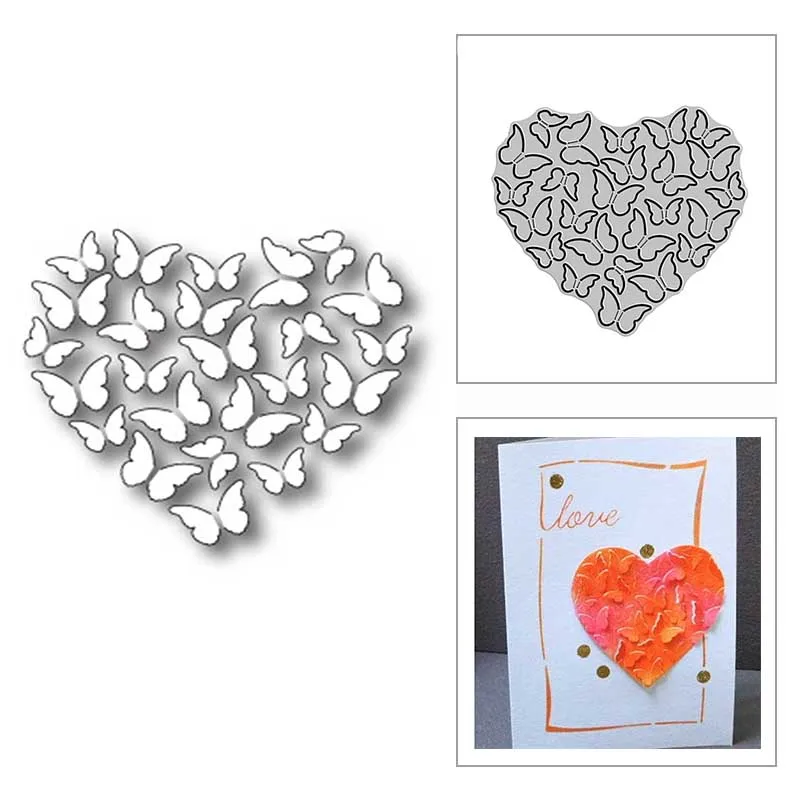 

Новые уникальные металлические Вырубные штампы в форме сердца бабочки 2020 для скрапбукинга «сделай сам» и изготовления карт тиснение ремесло без штампов