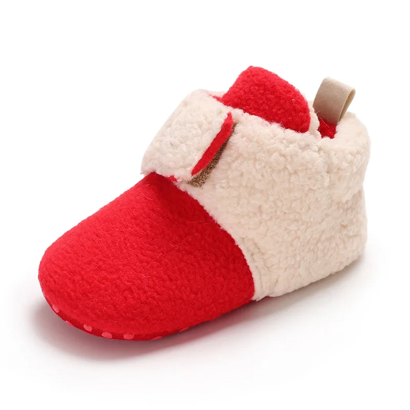 Детская обувь для маленьких мальчиков и девочек; зимняя теплая обувь на меху с хлопковой подошвой; мягкая обувь для новорожденных; обувь для малышей; пинетки для малышей; леопардовая расцветка - Цвет: Красный
