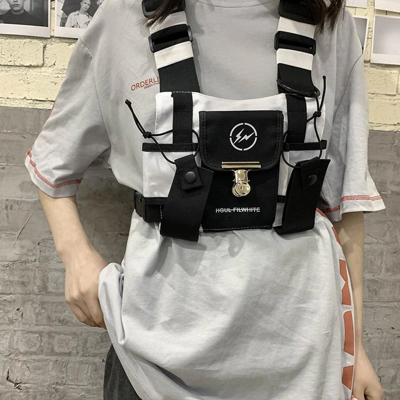 Tide Cool Unisex Chest Rig Bag Tactical Chest Bags Men Fashion Bullet Hip Hop Vest Streetwear Bags F