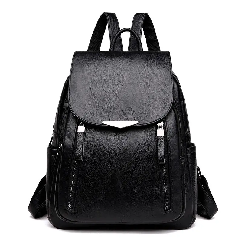 

Black Pu Leather Backpack Women Small 2020 New Simple Back Pack Female Solid Bagpack Ladies Backbag Red