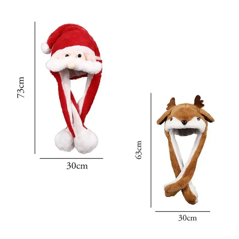 Счастливого Рождества светящиеся игрушки шляпа движущиеся уши плюшевые Санта Клаус лося Тип осветительные игрушки для детей взрослых Рождественские украшения