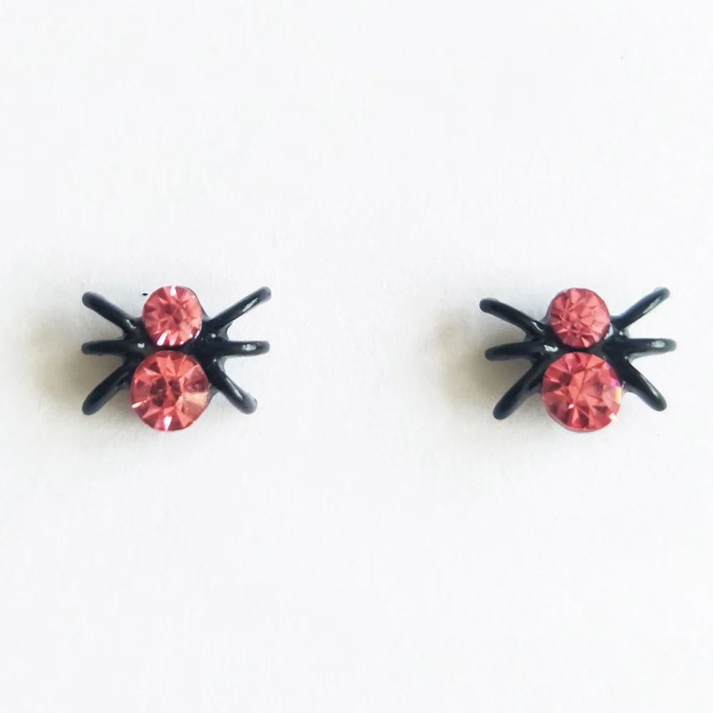 Модные маленькие черные серьги в виде паука для Хэллоуина, праздника - Окраска металла: 1