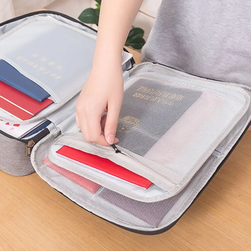 

Document Ticket Bag with Combination Lock Large Capacity Waterproof Home Travel