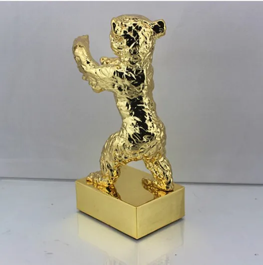hot sale Berlin golden bear movie trophy award resin craft souvenir home decoration engraving
