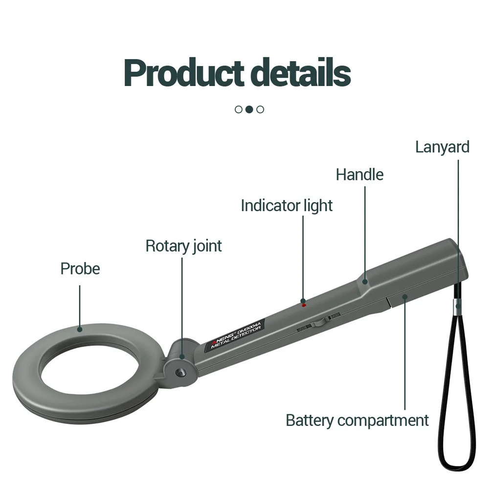 DM3004A DC 9V Handheld Metal Detector High Sensitive Scanning Detection Instrument Buzzer LDE Alarm -10-50 Degrees Indicator | Инструменты