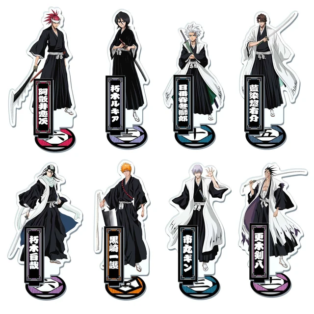 Anime Bleach Ichigo Rukia Renji Kenpachi Toushirou Kisuke Sousuke Aizen Gin Byakuya Acrylic Figure Stand Model 1