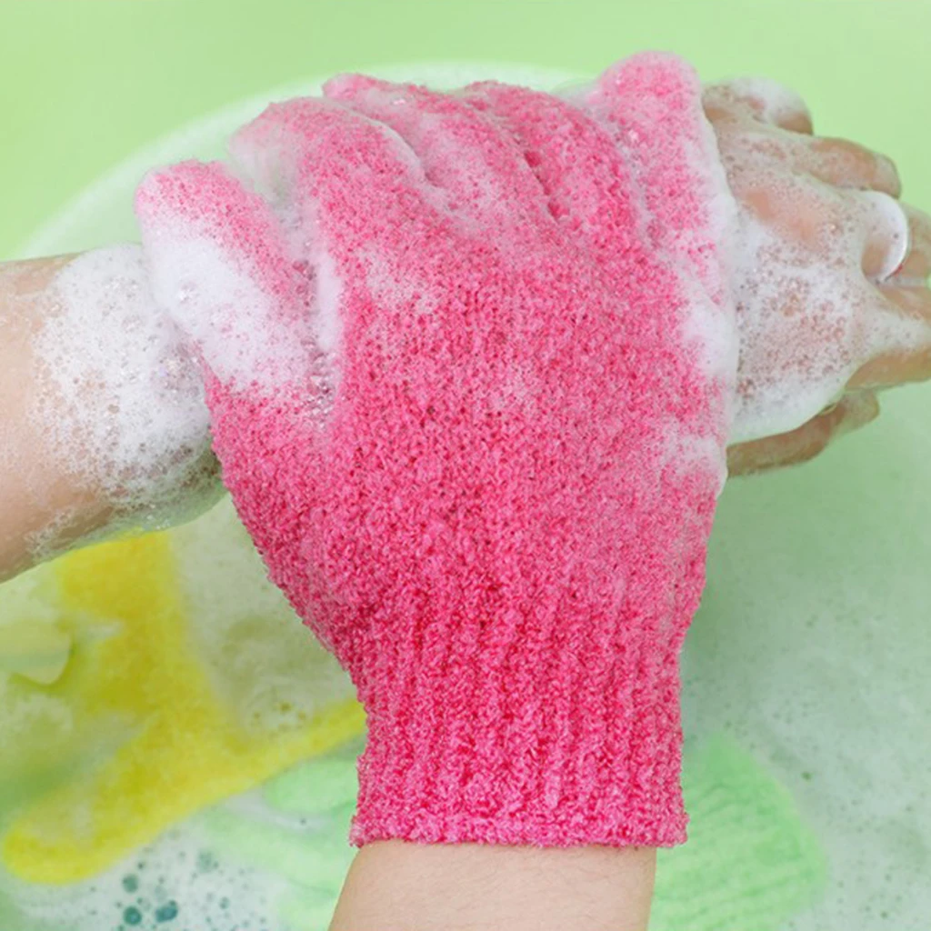 6pcs Nylon Bath Cleaning Gloves Double Sided Exfoliating Gloves Body Scrubber Scrubbing Shower Gloves for Home Bathroom Use