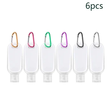 

Portable Plastic Travel Empty Bottles Keychain 2oz/50ml Leakproof Refillable Hand Sanitizer Containers with Flip Cap
