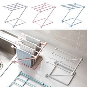 

Collapsible plastic Towel Shelf Hanging Organizer Bathroom Cupboard Towel Shelf Mounted Space Shelf With Hooks Bath Rails Bars