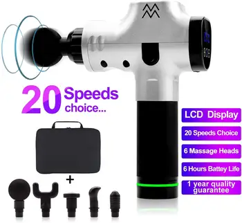 

Massage Gun Deep Tissue Percussion Muscle Massager for Pain Relief, Handheld Electric Body Massager with Adjustable Speed Head