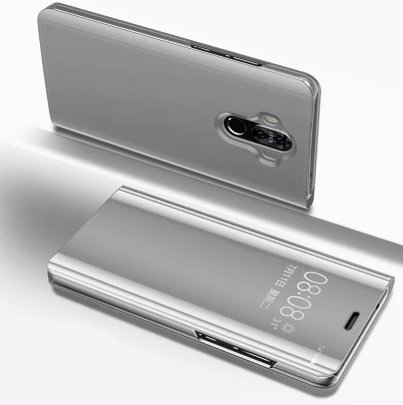 Умный зеркальный флип-чехол для samsung Galaxy S8 S9 S10 плюс S10e S6 S7 Edge Note 9 8 J7 J5 A6 A8 J4 J8 J6 A5 крышка - Цвет: Silver
