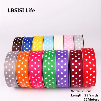 

LBSISI Life 25Yards 2.5cm Polka Dot Thread Tape 2.5CM Webbing Christmas Gift Box Decoration Printing Tape Polka Dot Thread Tape