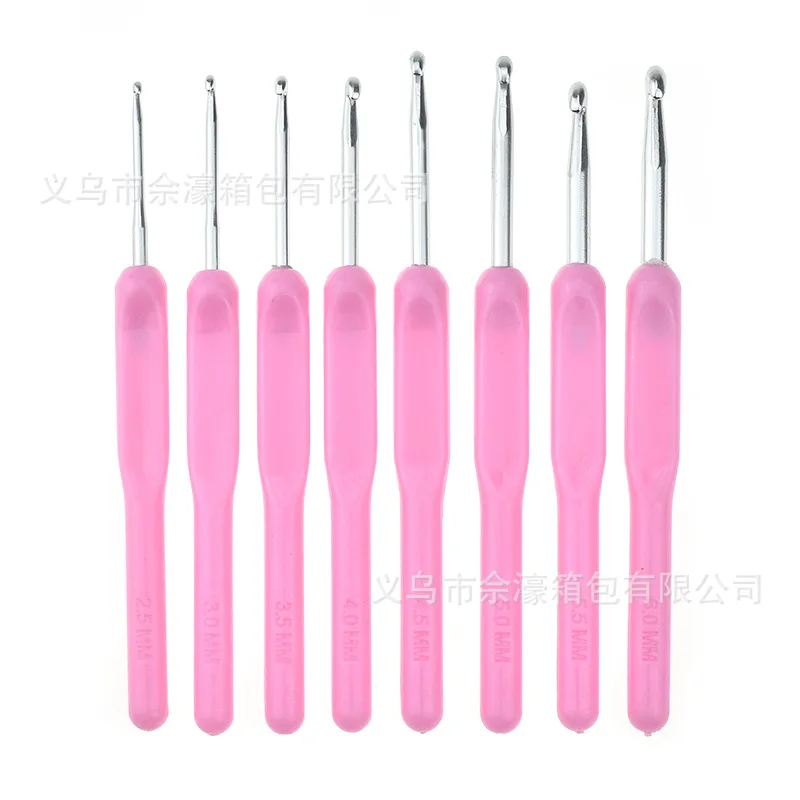 Manufacturers Direct Selling Handmade DIY Weaving Tool Large Handle Crochet Top Grade Large Model Aluminum Crochet Hook 8 a Set