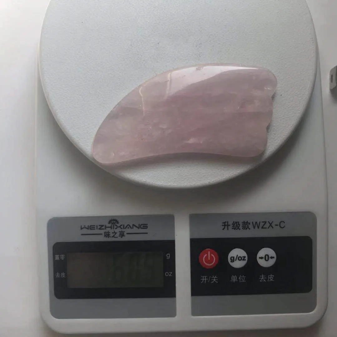 High Quality Natural Rose Quartz Guasha Board Shape Stone Hand Carved For Gift& Home Decor ZJJ