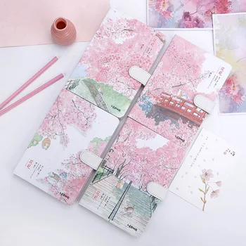 

2019 new cherry series notebook 12.8 * 18.8cm 128 sheets DIY sketch diary plan notebook 4pcs