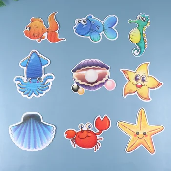 

20pcs Marine Cartoon Stickers Cartoon Bathtub Stickers Slip Prevention Decals Self-adhesive Tub Pasters