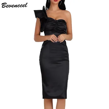 

Bevenccel High Quality Summer One Shoulder Women Dress 2020 New Sexy Bodycon Ruffles Elegant Evening Party Dress Vestidos