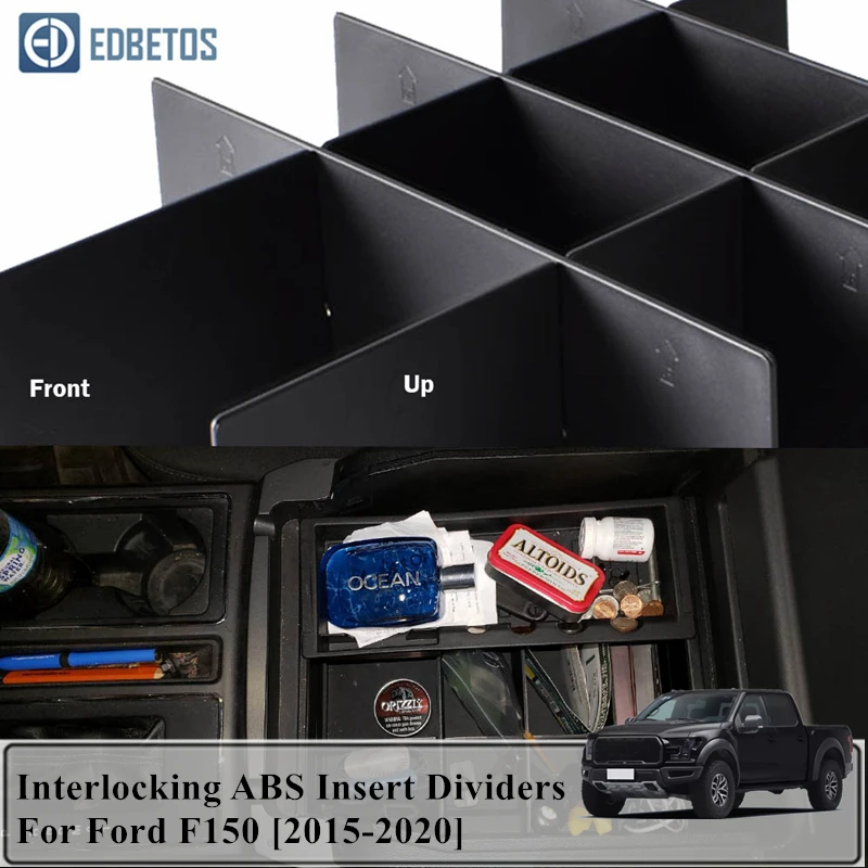 

For Ford F150 2015 2016 2017 2018 2019 2020 Raptor/King Ranch/Platinum Car Accessories Glove Box Interval Storage Box