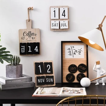 

Cutelife Ins Handmade Natural Wooden Letters Home Decoration Teen Room Decor Wood Wall Decor Turn Page Wooden Perpetual Calendar