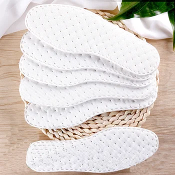 

Unisex Disposable Cotton Pads Insole 1 Pair Health Soft Breathable Men And Women Comfortable Sweat-Absorbant Insoles White Color